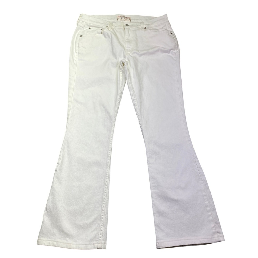 VTG Levi Strauss Signature White Stretch Bootcut Jeans Misses 12L Fits 33" Y2K